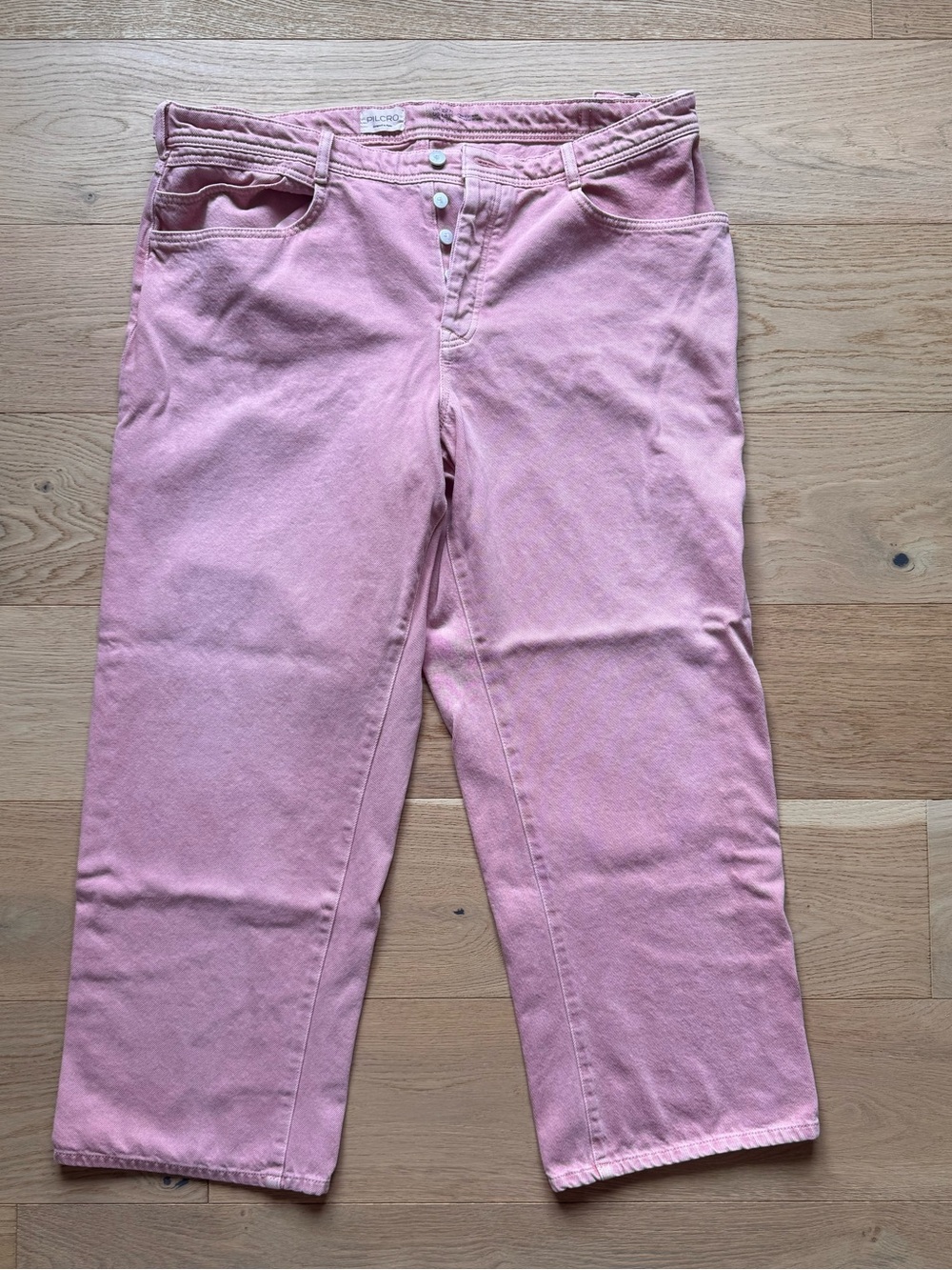 Pilcro Pink High-Rise Crop Jeans